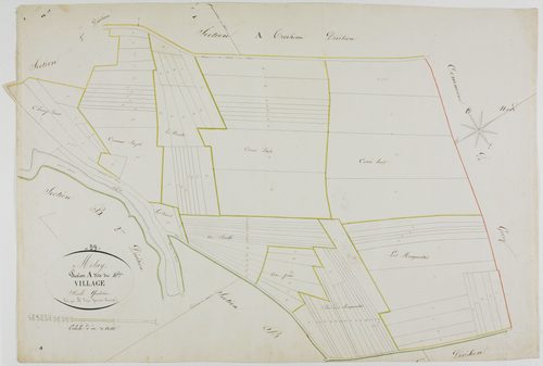 Molay, section A, le Village, feuille 4.géomètre : Poux