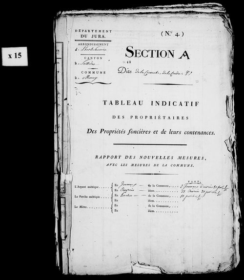 Etat de sections, s.d. [1809].