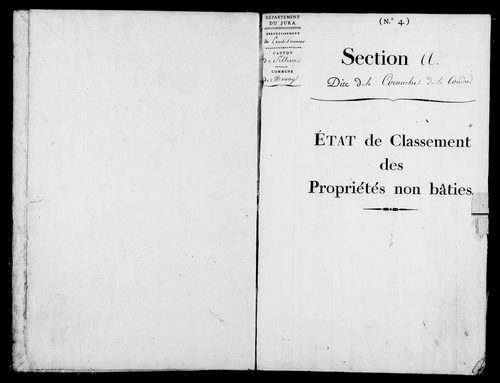 Etat de sections, état de classement, s.d. [1809].