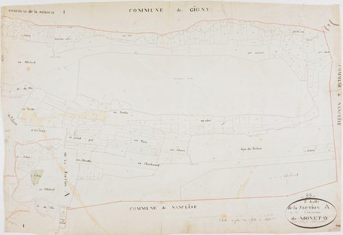 Monnetay, section A, feuille 1.géomètre : Billet