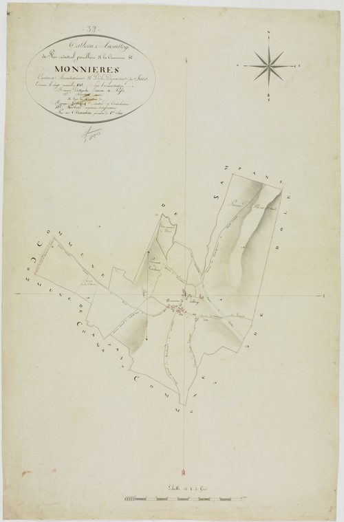 Monnières, tableau d'assemblage.géomètre : Chavassine