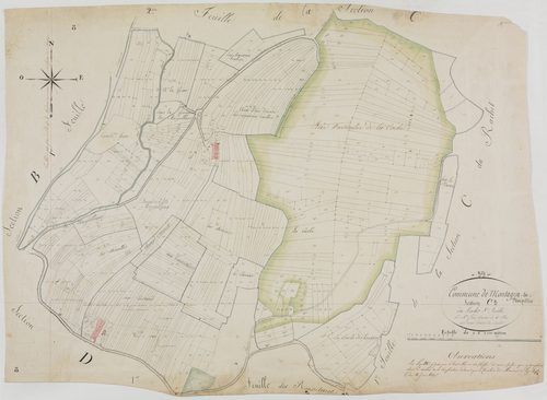 Montagna-le-Templier, section C, Rachet, feuille 3.géomètre : Félix aîné et Jannin