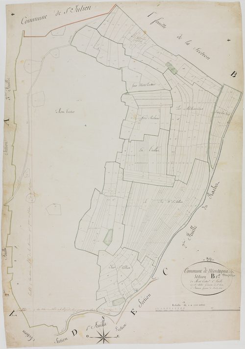 Montagna-le-Templier, section B, Mont Tortier, feuille 1.géomètre : Félix aîné et Jannin
