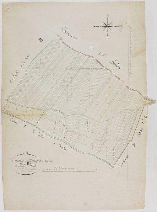 Montagna-le-Templier, section B, Mont Tortier, feuille 2.géomètre : Félix aîné et Jannin