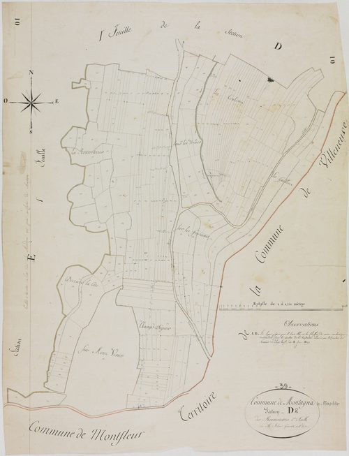 Montagna-le-Templier, section D, Rousses Terres, feuille 2.géomètre : Félix aîné