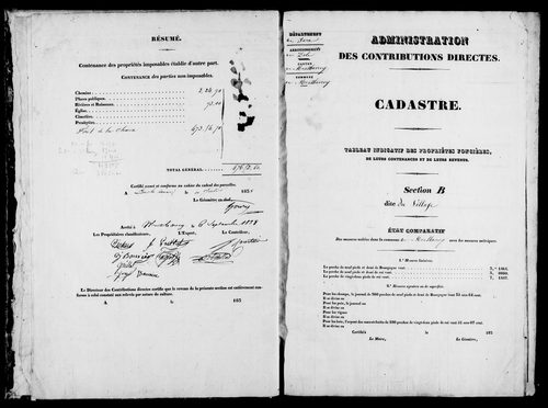 Etat de sections.