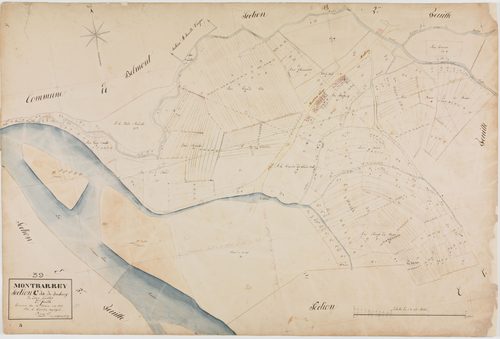Montbarrey, section C, le Faubourg, feuille 2.géomètre : Bénier Sre