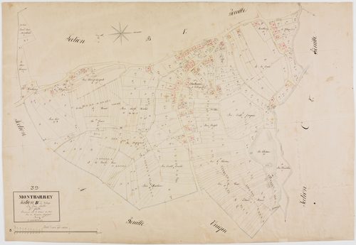 Montbarrey, section B, le Village, feuille 2.géomètre : Bénier Sre
