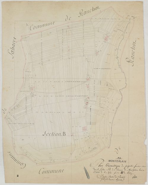 Monteplain, section B, feuille unique.géomètre : Boichoz et Gonzal