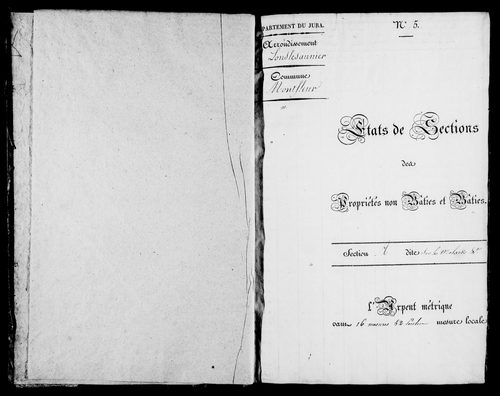 Etat de sections et matrice foncière.