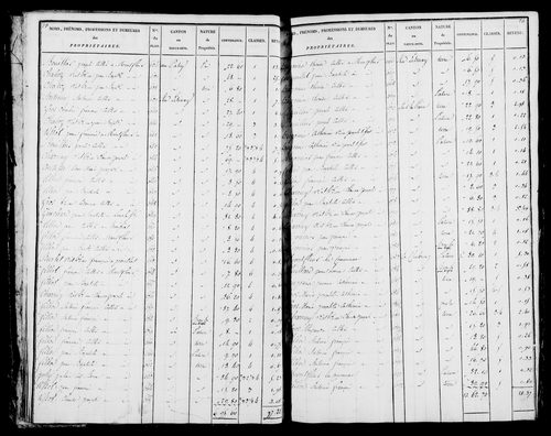 Etat de sections et matrice foncière.
