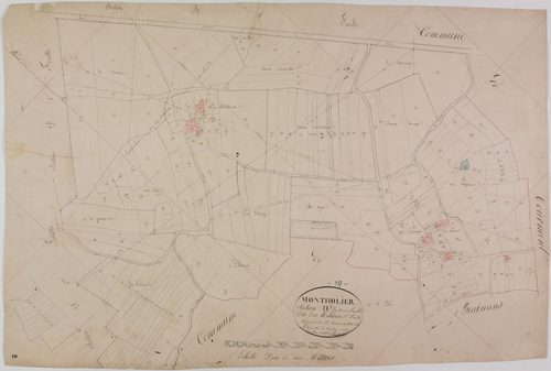 Montholier, section D, les Milières, feuille 3.