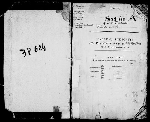 Etat de sections et matrice foncière.