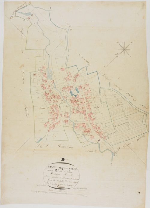 Montmirey-la-Ville, section B, le Village, feuille 3.géomètre : Trésy