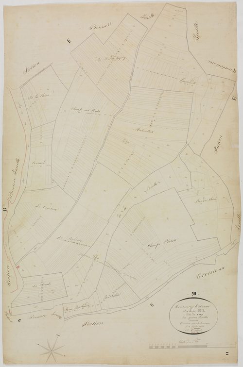 Montmirey-le-Château, section E, le Nord, feuille 2.géomètre : Duchesne cadet