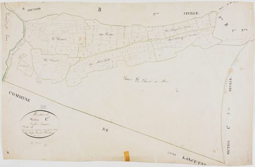 Montrevel, section C, Pierre à Mont, feuille 3.géomètre : Laplace