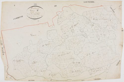 Montrevel, section B, le Village, feuille 2.géomètre : Laplace