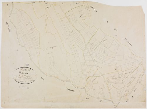 Montrevel, section D, Bellechou, feuille 1.géomètre : Laplace
