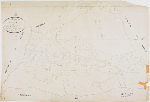 Montrevel, section D, Bellechou, feuille 3.géomètre : Laplace
