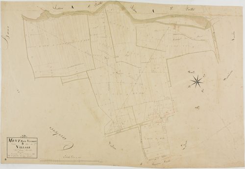 Mont-sous-Vaudrey, section B, le Village, feuille 1.géomètre : Grenier
