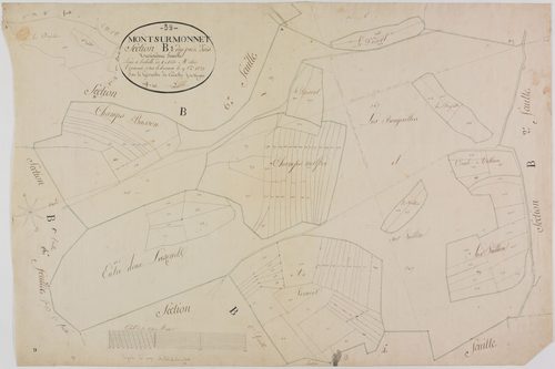 Mont-sur-Monnet, section B, Prés Bois, feuille 3.