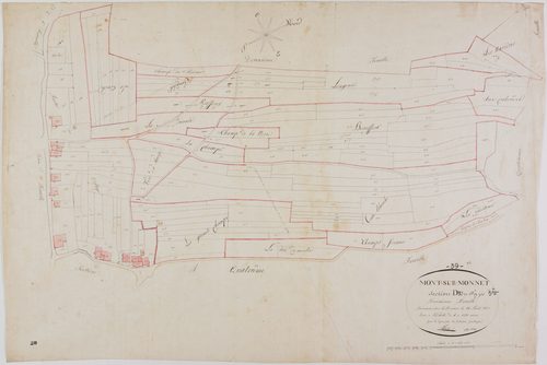 Mont-sur-Monnet, section D, Fays, feuille 3.