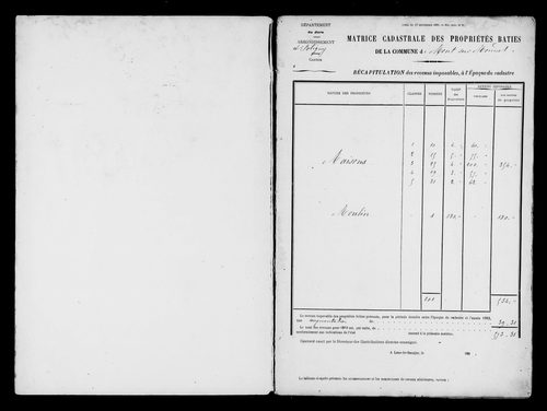 Matrice des propriétés bâties.