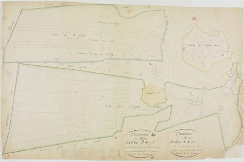 Morbier, section A, Prés Haut, feuille 2 et section D, les Marais, feuille 4.géomètre : Sauldubois