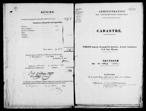 Etat de sections.