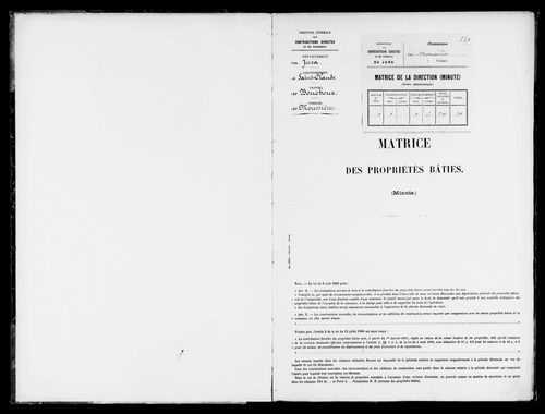 Matrice des propriétés bâties.