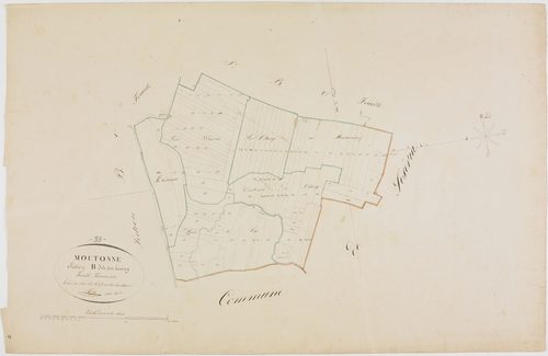 Moutonne, section B, sur Leuvay, feuille 3.géomètre : Trésy