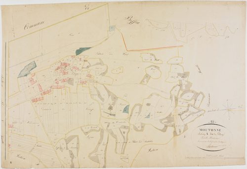 Moutonne, section A, le Village, feuille 3.géomètre : Trésy