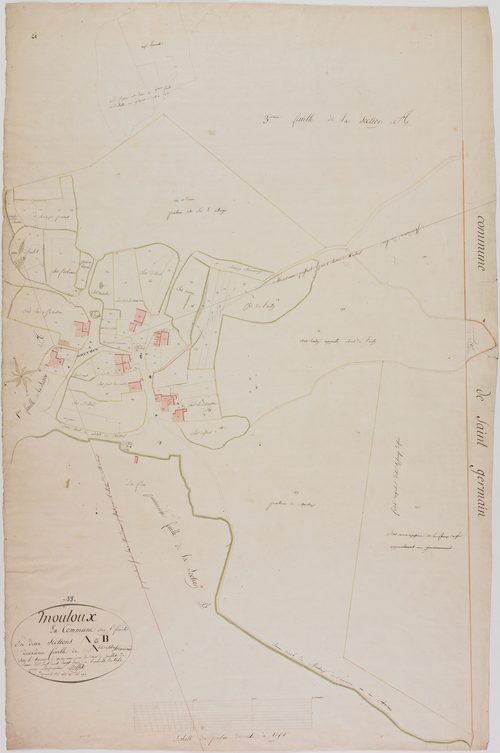 Moutoux, section A, le VIllage, feuille 2.