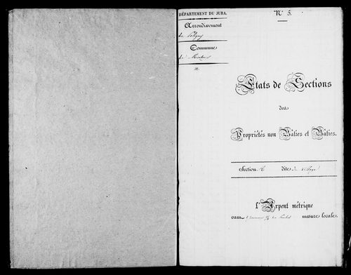 Etat de sections et matrice foncière.