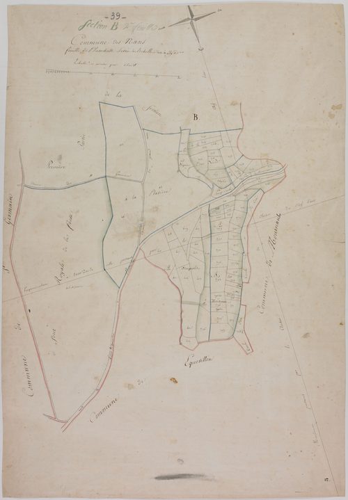 Nans (Les), section B, la Platière, feuille 2.