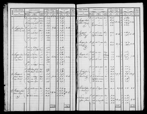 Etat de sections et matrice foncière.