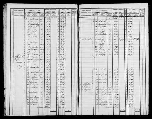 Etat de sections et matrice foncière.