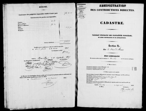 Etat de sections.
