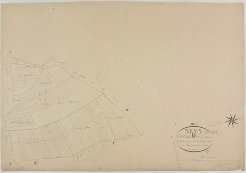Nevy-lès-Dole, section B, les Arbues, feuille 3.géomètre : Sauldubois