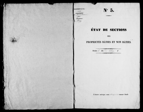 Etat de sections, s.d. [1826].