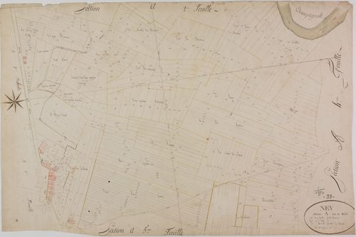 Ney, section A, le Nord, feuille 3.