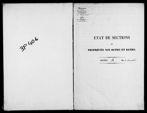 Etat de sections, s.d. [1818].