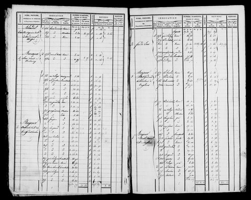 Etat de sections et matrice foncière.