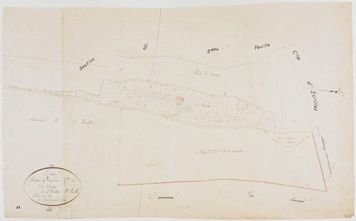 Onoz, section G, Parc et Crance, feuille 1.géomètre : Romand