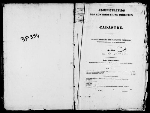 Etat de sections.