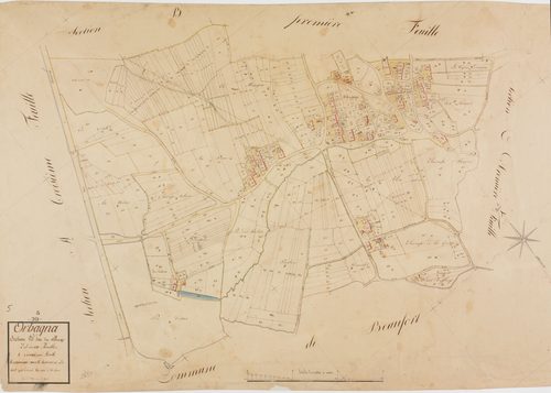 Orbagna, section B, le Village, feuille 2.géomètre : Deniset