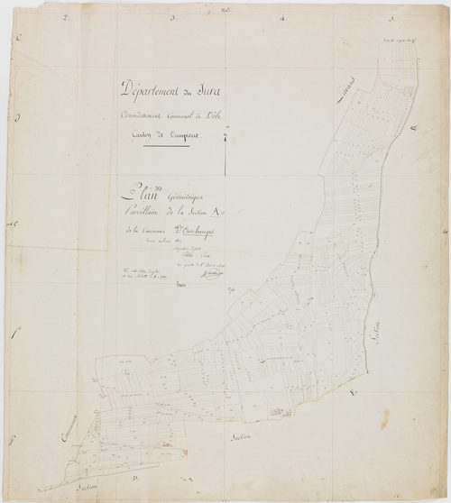 Orchamps, section A, feuille unique.géomètre : Petetin, Poux et Chavassine