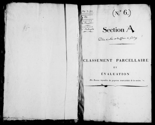 Etat de sections, s.d. [1812].