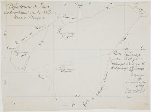 Orchamps, section B, feuille 2.géomètre : Petetin et Chavassine