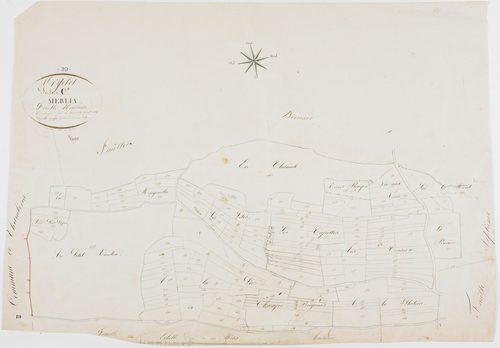 Orgelet, section C, Merlia, feuille 9.géomètre : Guyard